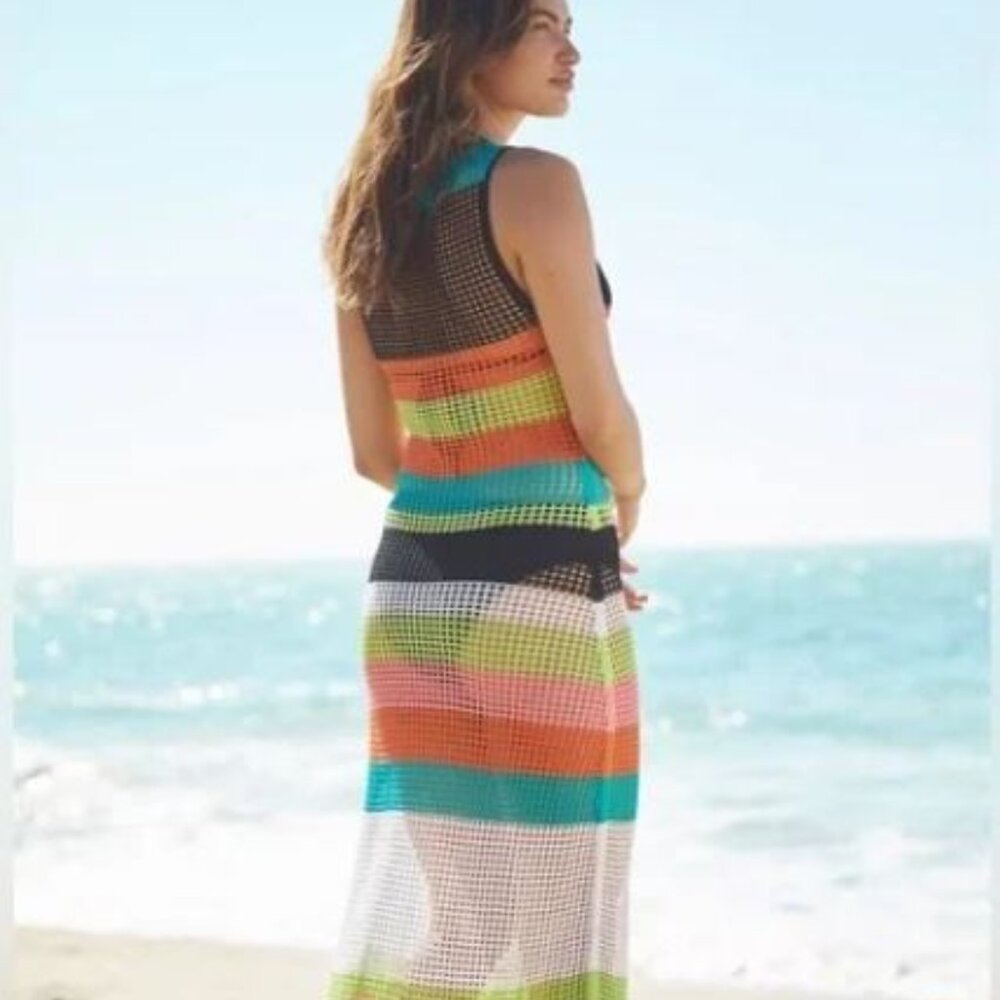COPY NWT PQ SWIM Shiloh Crochet Multicolor Cover-up Dress Size XS/S - Picture 6 of 11